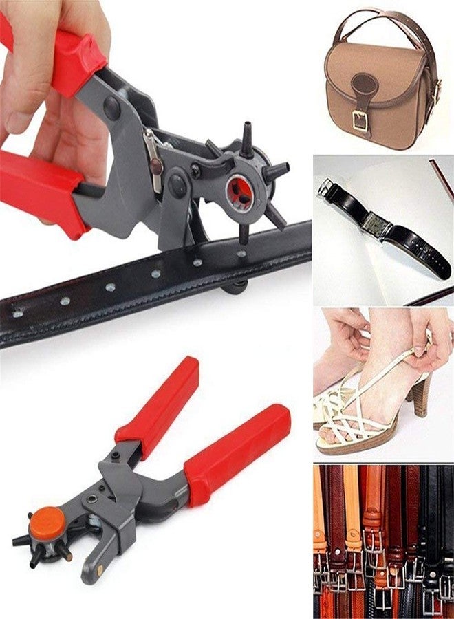 SHB Heavy Rotary Leather Hole Punch Tool for Belts; Watch Bands; Dog Collars; Saddles; Fabric; DIY Home or Craft Projects (Multicolour) -6 Sizes Puncher - Image 3